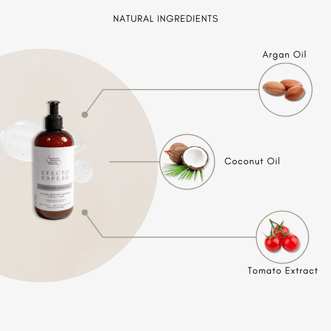 Efecto Espejo Nutritive Shampoo with tomato extract, argan oil, and panthenol